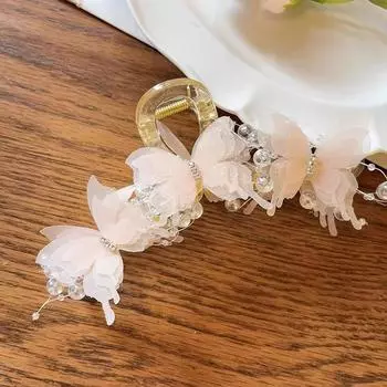 New Style Butterfly Pearls Hair Claw For Women Girls Sweet Hair Ornament Claw Clip Hair Clip Hairpin Fashion Hair Accessories