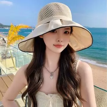 New Style Fisherman Hat Women s Early Spring and Summer Fashion Sun Protection Hat Big Brim Face-Covering Easiest for Match Casual Sun Hat Sun Hat Beige All yards