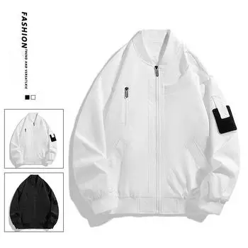 Новый стиль пиджака мужской с лацканами свободный повседневный повседневный универсальный модный бренд гонконгский стиль бейсбольная форма публичная версия двусторонняя мужская куртка M