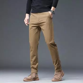 New Style Men s Casual Pants Business Formal Wear Straight Stretch Slim Men s Pants Pure Cotton Trousers Men s Commuting 28