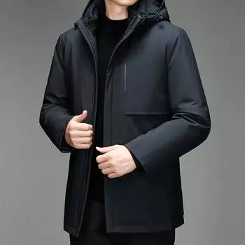 New Style of Middle-aged and Elderly Down Jacket for Men s Mid-length Thickened Daddy Jacket Large Size Can Be Removed Inner Liner Winter Clothing M синий