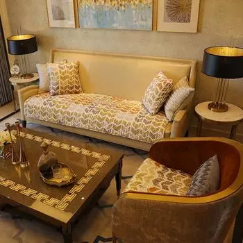 New Style Sofa Cushion for All Seasons, Fabric Leather Sofa Cover, Non-slip Living Room Seat Cushion, Cotton 70*70cm