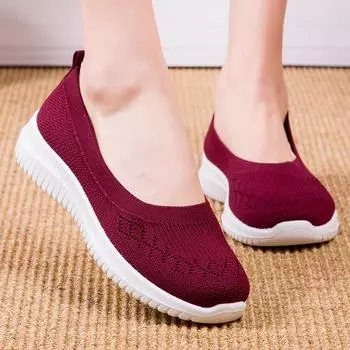 New Style Women s Mesh Flat Slippers Summer Breathable Casual Flat Shoes Comfortable Light Walking Shoes Shoedoi9 36 бежевый