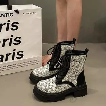 Новые стильные женские туфли, модные, мягкие, удобные, не вызывающие усталости ног, женские сапоги с круглым носком, низкие сапоги в стиле Лолиты, наездницы, Zapatos Mujer 35 бежевый