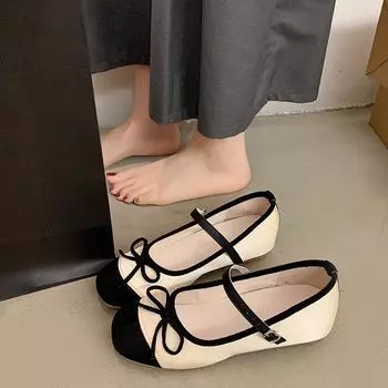 New Style Women s Shoes Sweet Style Luxury Brand Design Women s Ballet Shoes Fashion Bow Decoration Casual Party Flat Shoes 35 красный