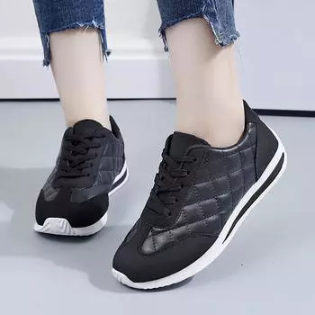New Style Women Sneakers Summer Casual Walking Shoes for Women Flat Lace Up High Quality Sneakers Fashion Flat-bottomed Loafers 35 чёрный