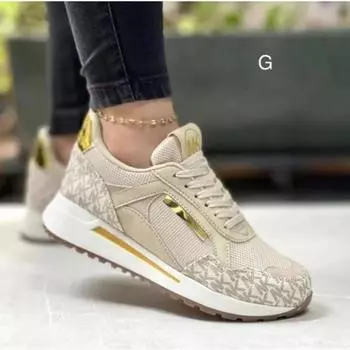 New Style Women Wedges Sneakers Lace - Up Breathable Sports Shoes Casual Platform Female Footwear Ladies Vulcanized Shoes 36