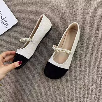 New Style Womens Loafers Shoes Round Toe Female Footwear Oxfords Soft Shallow Mouth Elegant Casual Sneaker Slip-on Comfort Flats 35 чёрный
