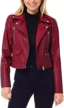 New Stylish Women s Burgundy Genuine Lambskin Jacket Soft Leather Biker Jacket S бордовый