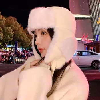 Новая замшевая плюшевая шапка женская утолщенная защита ушей зимняя теплая велоспорт лыжи морозостойкая шапка гром average size