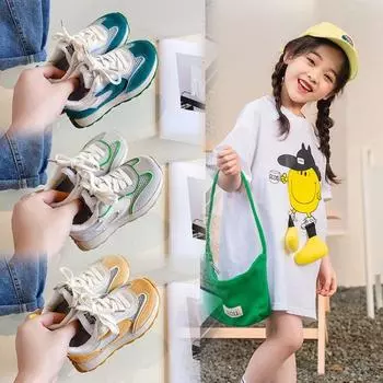 New Summer Children s Sneakers Kids Sport Shoes Soft Sole Non-slip Casual Student Running Shoes Fashion Breathable Baby Shoe 26 серый