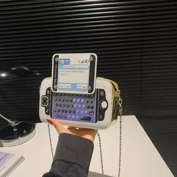 Новая летняя креативная женская сумка-мессенджер с цепочкой для телефона, нишевый дизайн, маленькая квадратная сумка для мобильного телефона чёрный