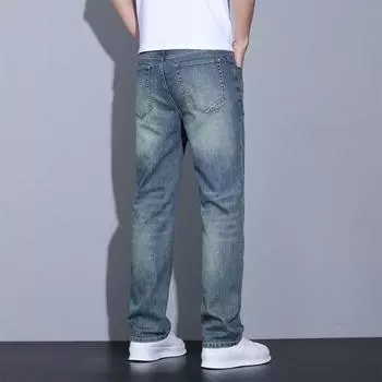 New Summer Jeans Men Straight Slim Washable Old Retro Pants Men 29