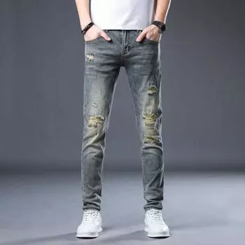 New Summer Jeans Slim Retro Small Feet Stretch Casual Long Pants for Men 28