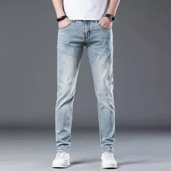 New Summer Jeans Slim Two-color Elastic Casual Pants for Men 28