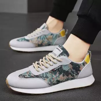 New summer lightweight thick-soled wear-resistant casual shoes 2025 low-top breathable sports shoes versatile trend running shoes men 39