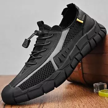 New summer mesh hollow breathable outdoor leisure sports hiking shoes wading shoes 38 чёрный