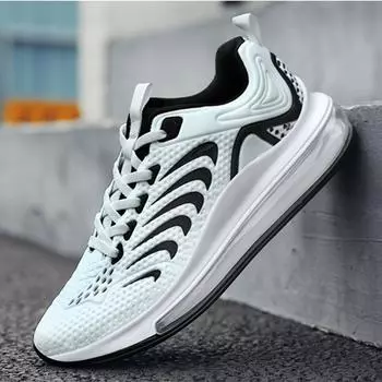New summer mesh large mesh breathable running shoes trendy versatile casual shoes soft sole sports shoes trendy shoes 40 чёрный