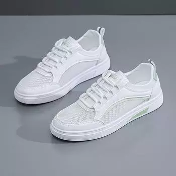 New summer mesh women s shoes casual shoes non-slip and wear-resistant lightweight single shoes soft sole versatile white shoes 35
