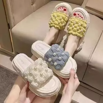 Новые летние женские тапочки из плотной ткани Muffin Beach Fashion 36-37