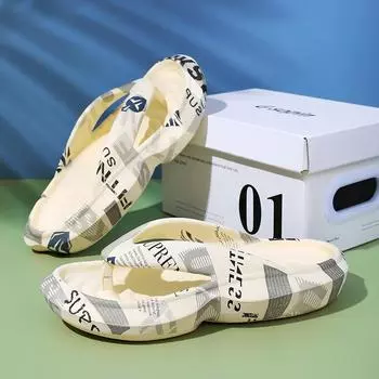 New summer non-slip beach shoes men wear Ins trendy flip-flops versatile, stepping on shit and pinching feet indoor drag 36