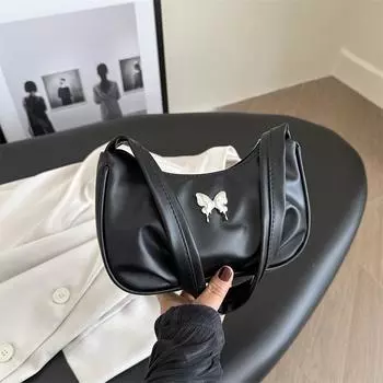 New Summer One-shoulder Crossbody Bag Commuting Pleats High-end Niche Texture Silver Underarm Bag