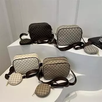 New Summer Retro Fashionable Simple and High-value Niche Design Presbyopia One-shoulder Crossbody Mother-child Small Square Bag