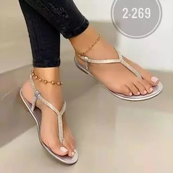 New Summer Sandals for Women Fashion Pointed Toe Flats Women s Casual Sandals Ladies Flip Flops Roman Low Heel Woman Sandalias 35