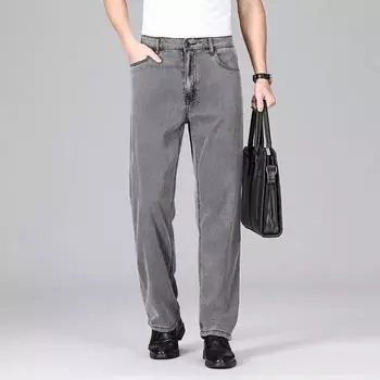 New Summer Style Lacele Thin Denim Loose Middle-aged Business Straight Jeans 29