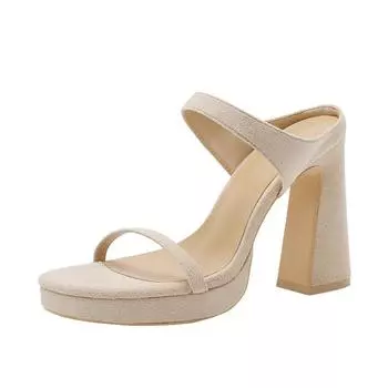 New summer super high heel women s shoes waterproof table with one word outside wear thick-soled sandals high-heeled slippers women 34