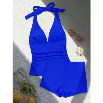 New Summer Swimsuit Women Push Up Swimming Suit Shorts Tops Set Bathing Suit High Waist Beachwear Monokini Swimwear Women S