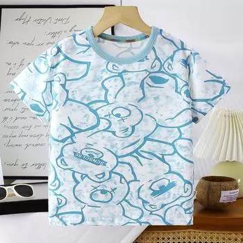 New Summer T-shirt for Girls Summer Clothes for Babies and Children Half Sleeved Cotton Thin Short Sleeved Shirt for Boys and Babies 90