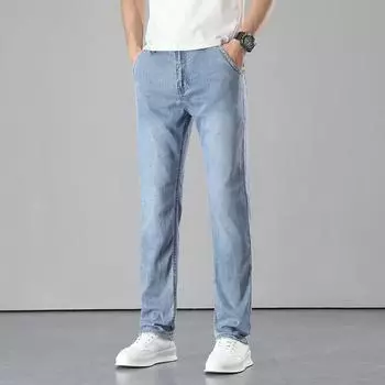 New Summer Tennis Jeans Men s Thin Slim Straight Cool Versatile Trousers 29