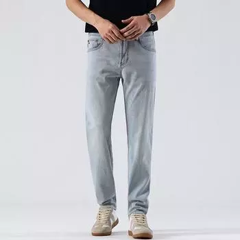 New Summer Thin High-end Slim Fit Small Straight Jeans 28
