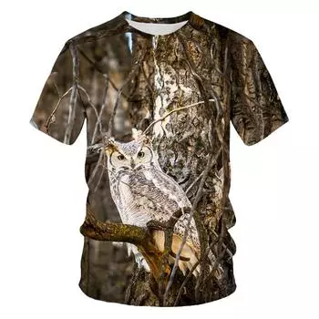 New Summer Tide Bird Of Prey Picture Men T-Shirts Casual 3D Print Tees Hip Hop Personality Round Neck Short Sleeve Tops S