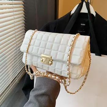 Новая летняя универсальная сумка через плечо с цепочкой, модная сумка на одно плечо с вышитой нитью Lingge