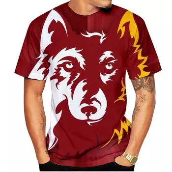New summer Wolf print men s women s fashion creative 3D printed short sleeve T-shirt funny casual Digital print Tops kids tees 6XL