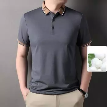 Новые летние футболки с короткими рукавами для молодых и средних мужчин из шелка Mulberry, мужские рубашки поло, летние топы для пап M