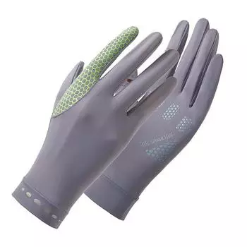 Новые солнцезащитные перчатки для сенсорного экрана, приятные для кожи, мягкие дышащие солнцезащитные перчатки для улицы, велосипедные перчатки, противоскользящие ледяные шелковые крутые варежки чёрный