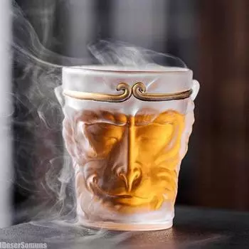 New Sun Wukong Glass The Monkey King Crystal Wine Glass Frosted Transparent Luxury Water Tea Cup Kitchen Decoration Accessories 130ml прозрачный