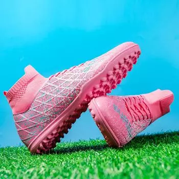 New Teen Adult Broken Nails Short Nails Universal Outdoor Student Training Sports Professional Football Shoes 35 розовый