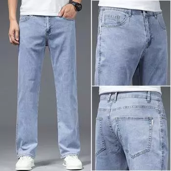New Tennis Summer American-style Micro-flare Trousers Straight-leg Jeans 28