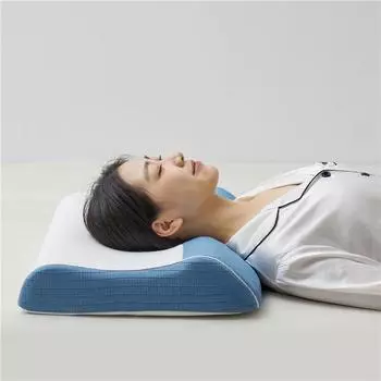 New Thailand Natural Latex Pillow Removable and Washable Pillowcase Household Traction Neck Pillow 40x60x8CM синий