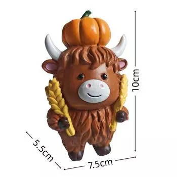 New Thanksgiving cute cute cute highland cow Christmas turkey atmosphere maple leaf pumpkin decorative resin ornament