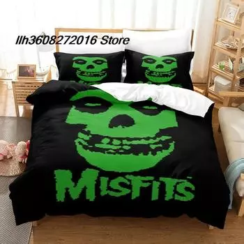 New The Misfits Glenn Danzig Bedding Set Single Twin Full Queen King Size Bed Set Aldult Kid Bedroom Duvetcover Sets 3D skull 70x133cm 2pcs