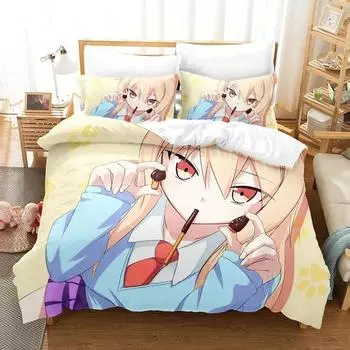 New THE PET GIRL OF SAKURASOU Bedding Set Cartoon Anime three-piece set Adult Kid Bedroom Duvet cover Sets king size bed sets 70x133cm 2pcs