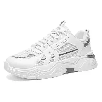 New Thick Bottom Sports Breathable Men s Walking Running Casual Men s Tennis Shoes 40 чёрный