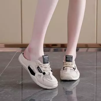 New thick-soled slippers women s 2025 new summer breathable mesh hollow versatile casual fashion slippers 35