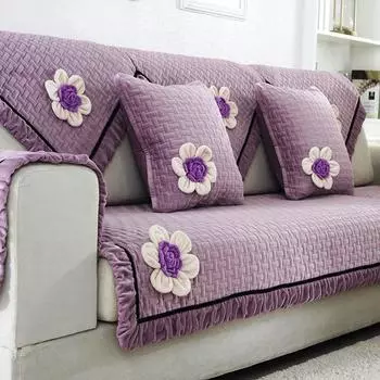 Новый утолщенный плюшевый диван-подушка, украшение для гостиной, противоскользящее полотенце для спинки, современный минималистский однотонный мягкий чехол для дивана, все включено 70x70cm 1pcs