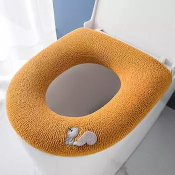 New Thickened Toilet Seat Cover Mat Winter Warm Soft Washable Mat Seat Case Toilet Lid Pad Bidet Cover Bathroom Accessories 2025